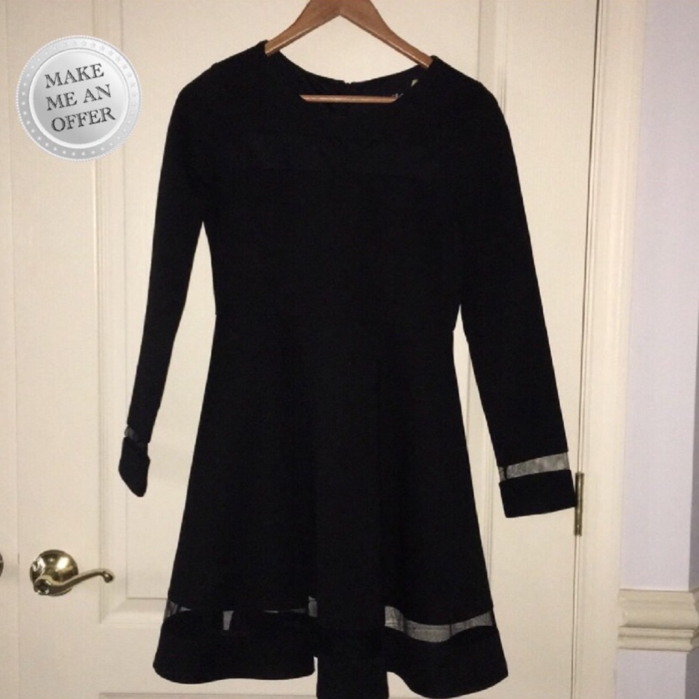 Fit & Flare Mesh Cut Out Dress